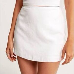 Abercrombie white linen blend skort